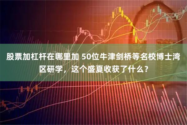 股票加杠杆在哪里加 50位牛津剑桥等名校博士湾区研学，这个盛夏收获了什么？